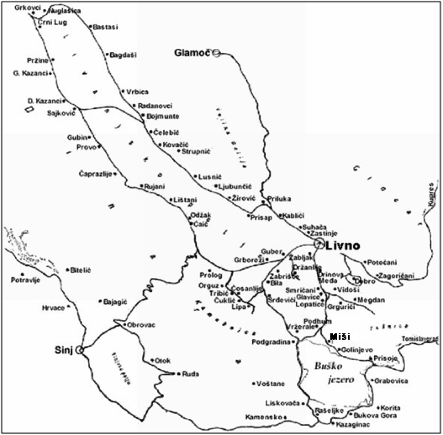 Map of Livanjsko Polje region